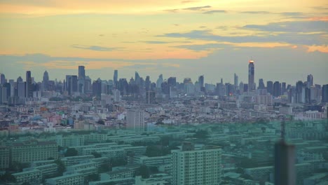 Bangkok-City-Skyline-View-from-a-Rooftop-Overlooking-Skyscrapers-in-Thailand