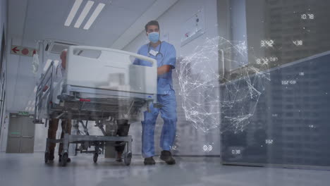 animación del procesamiento de datos sobre diversos médicos con pacientes