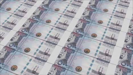 500 saudi riyal banknotes printing by a money press