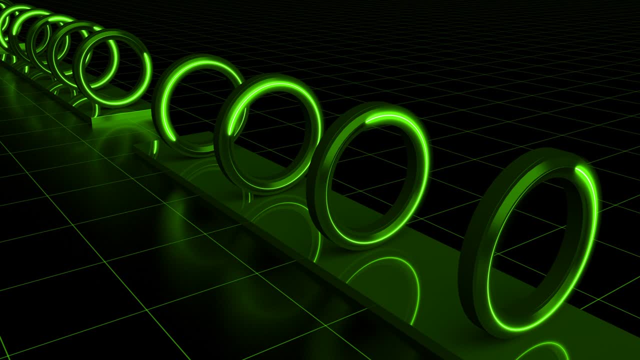 bucle verde abstracto ciclo geométrico túnel de fondo