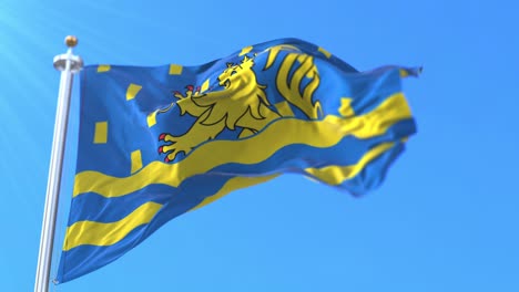 flag of department of doubs in bourgogne-franche-comté region, france. loop
