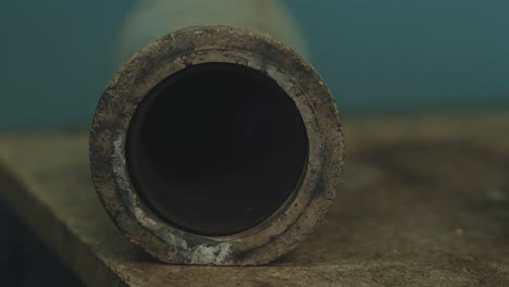 close-up view of industrial pipes