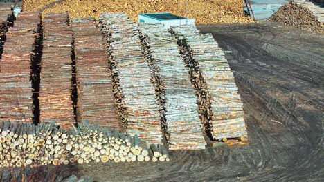 aerial view of pile of woods use as fuel.