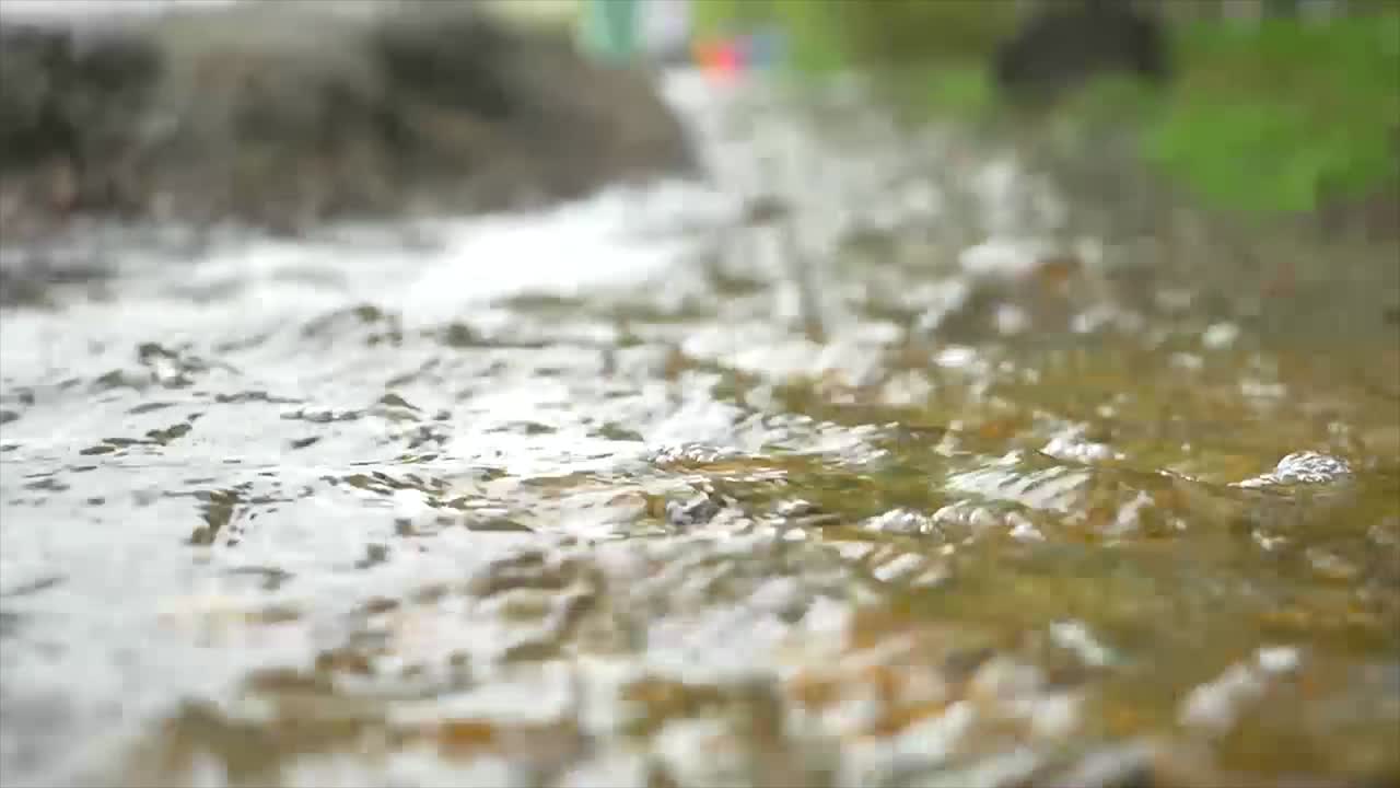 흐르는 하천 의 근접적 인 모습