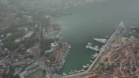 the medieval part of the town of kotor is located on a triangular piece of land that is bordered by the most inner extension of the bay of kotor
