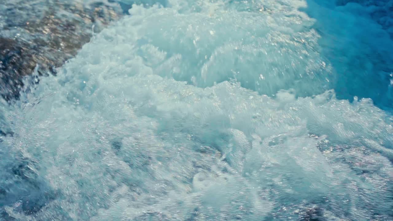 Fresh Water Flowing In The River. - closeup shot