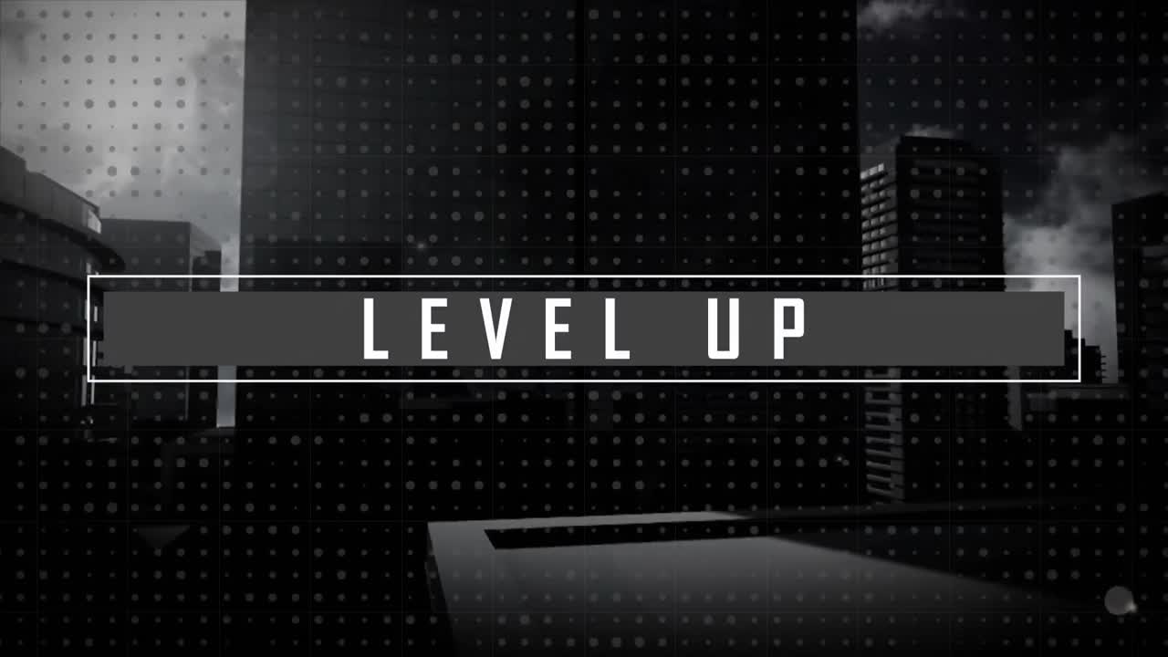 animación de nivel arriba sobre los edificios modernos.