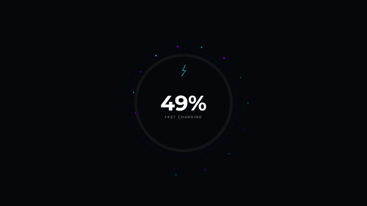 Digital Fast Charging Percentage Progress Indicator