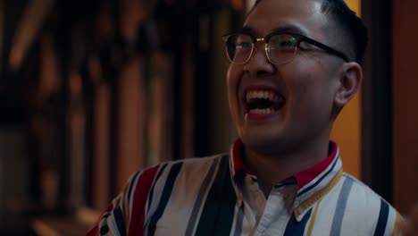 happy man at a night out