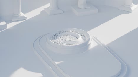 white minimalist ancient architecture scene