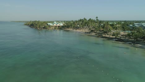 luxury resort on bayahibe beach, dominican republic. aerial drone view