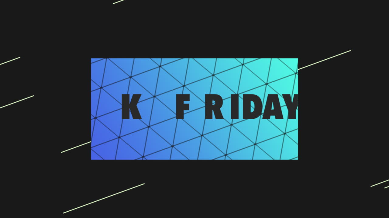 texto de introducción de animación viernes negro en negro y azul