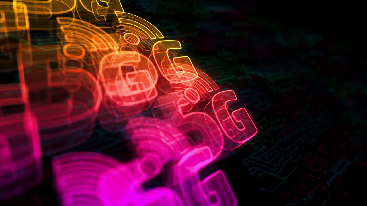 el concepto de bucle cibernético del símbolo de la red de telefonía móvil de alta velocidad 5g