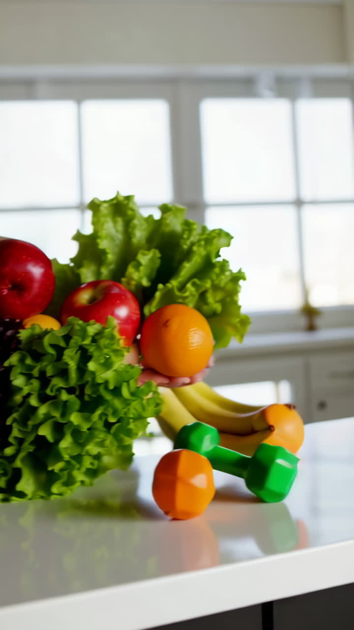 A person preparing fresh fruits and vegetables for a healthy meal