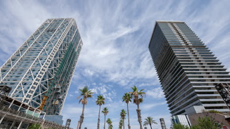 barcelona beach skyline viewed from the port