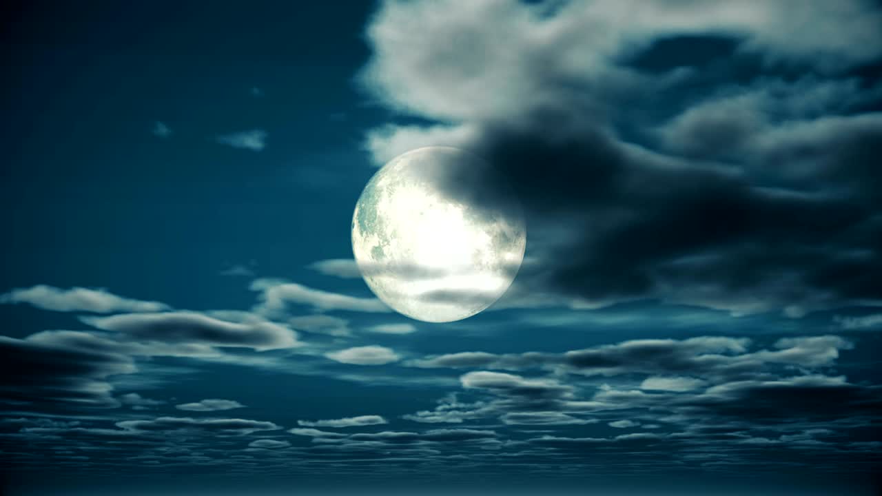 céu noturno de lua cheia 4k