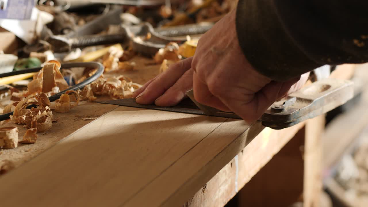 Carpenter rules angle using adjustable bevel