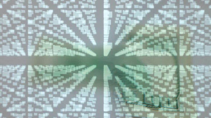 Animation of folders and security padlock over dollar banknotes