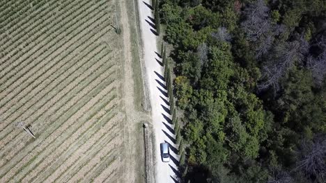 White-country-Road-in-Tuscany.-Vertical-drone-view