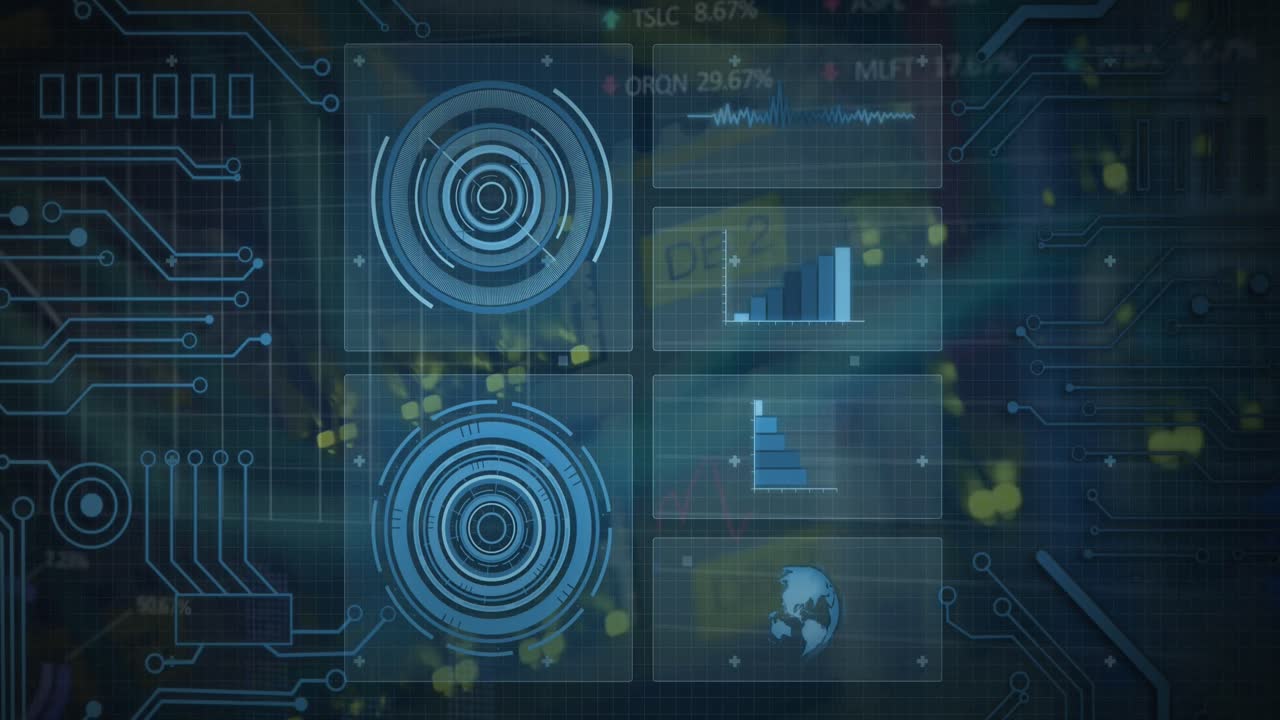 Animation of data processing over server room