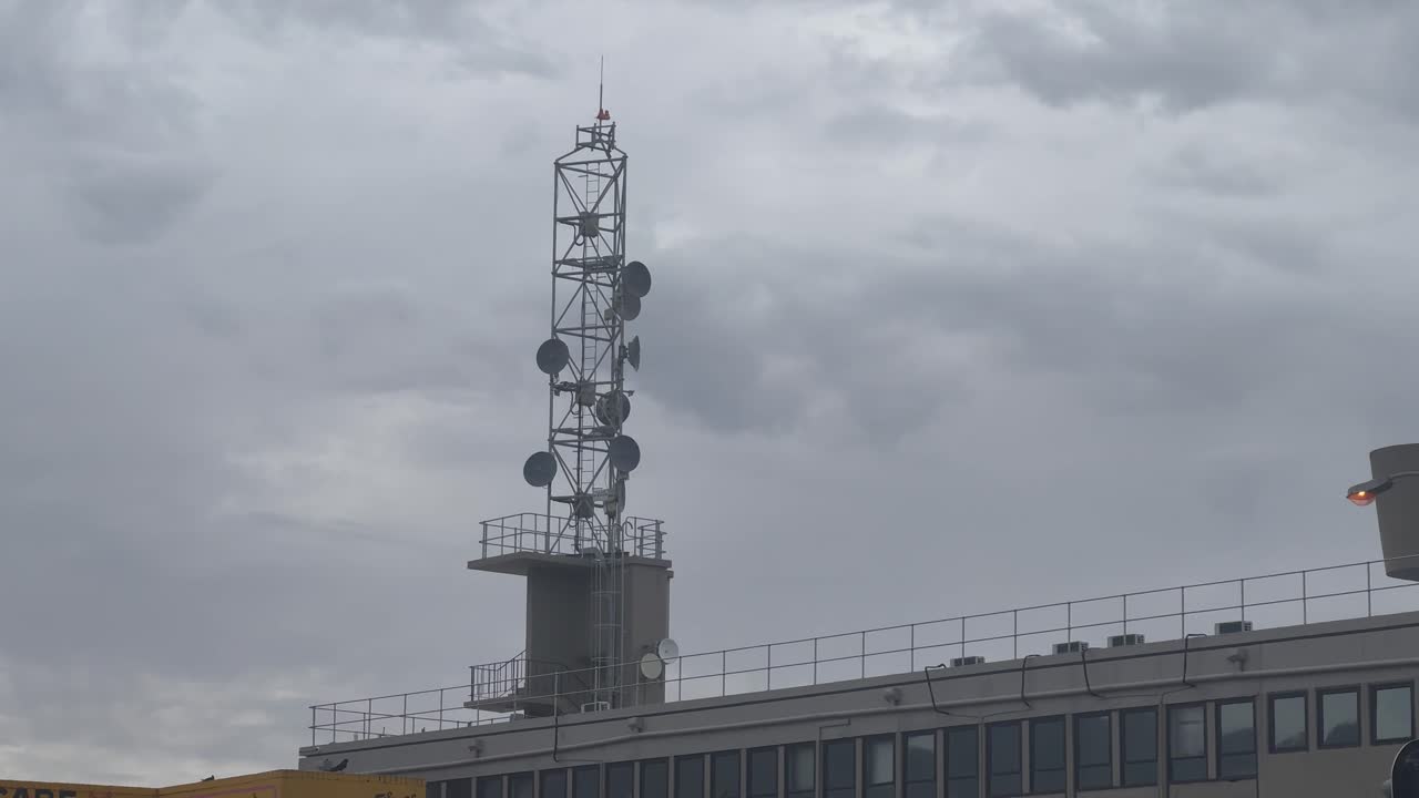 A telecommunications tower in a suburb in Cape Town, South Africa