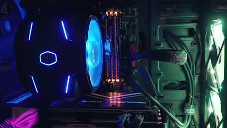 custom built pc with rgb lighting