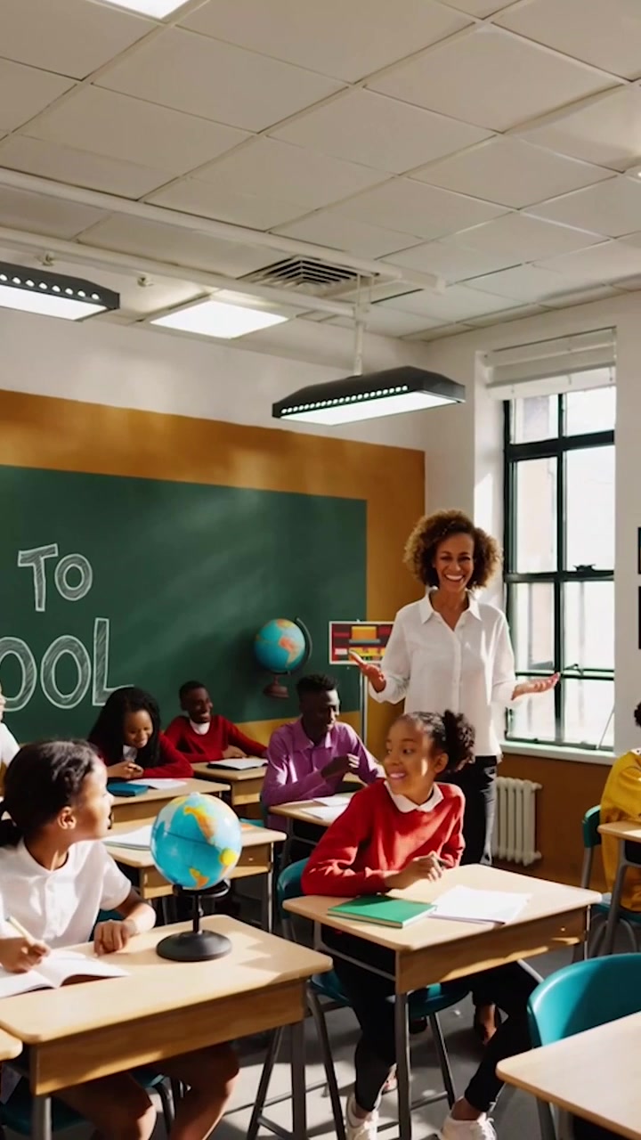Insegnante che conduce una lezione in un'aula elementare eterogenea