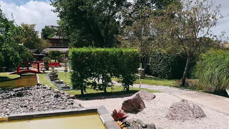 japanese garden with water features
