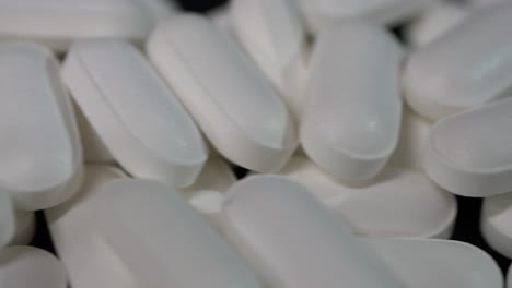 macro view of white pills