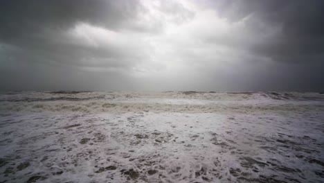 rough sea with big waves during storm