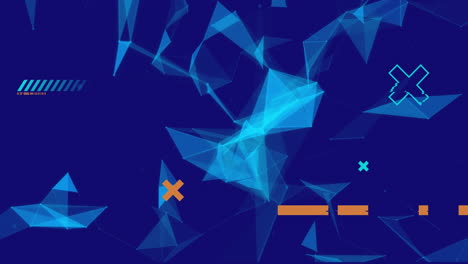 animación de formas sobre fondo azul