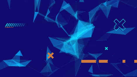 animation of shapes on blue background