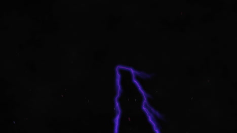 animación de partículas rojas sobre corrientes eléctricas púrpuras brillantes sobre un fondo negro