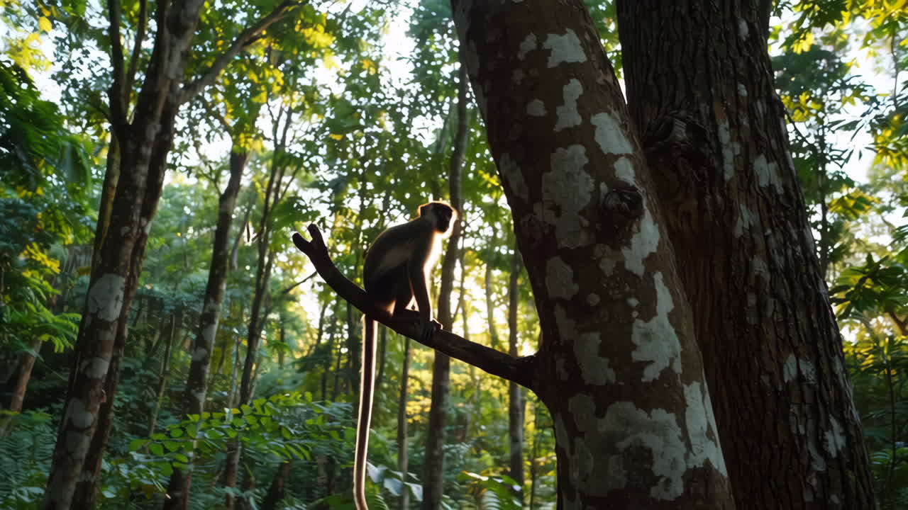 Monkey in a Tropical Forest