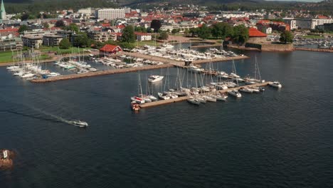 Sailboats-in-harbour-of-Kristiansand-in-Norway