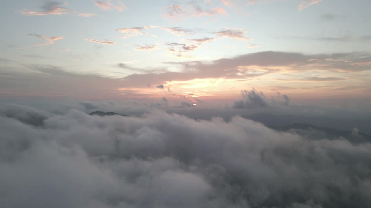 sunset through the clouds