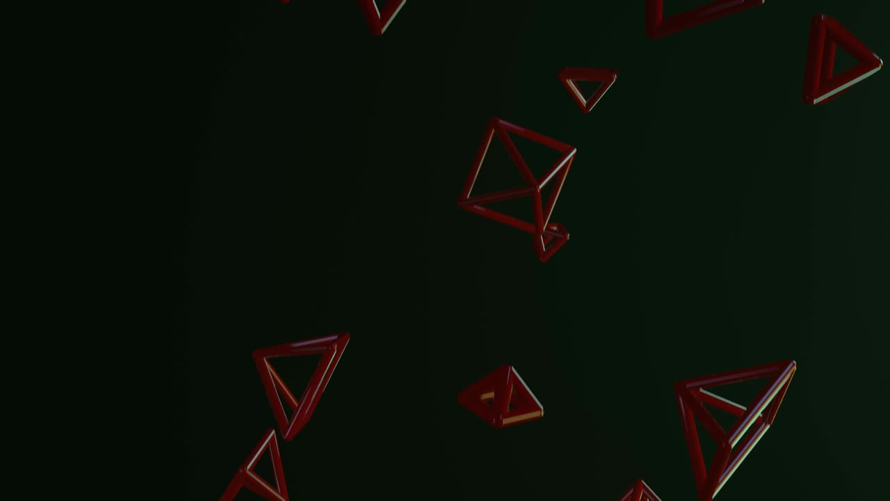 미래의 모양, 비행, 추상적인 물체의 애니메이션, 역동적인 기술 개념 배경.