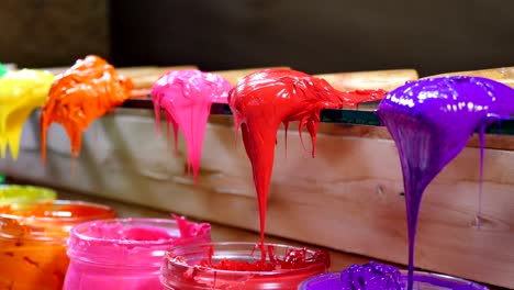 colorful of plastisol ink are dripping