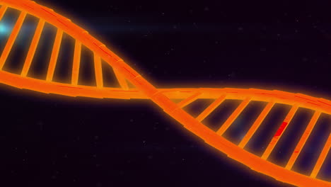 Animación-De-Una-Cadena-De-ADN-Naranja-Sobre-Fondo-Oscuro.