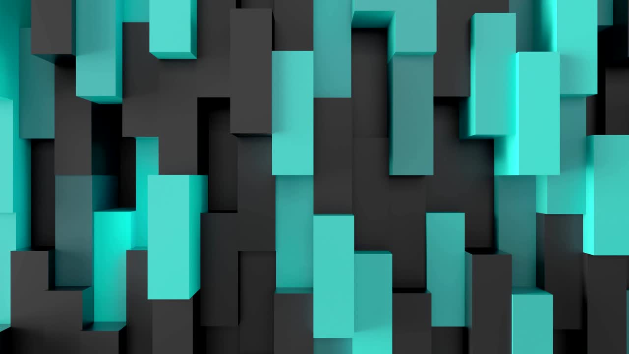 Abstract 3D geometric background with color shifting shapes.