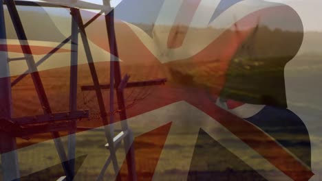 Animation-of-flag-of-uk-over-electricity-pylons