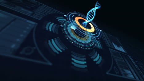 digitally generated dna structure and circular patterns