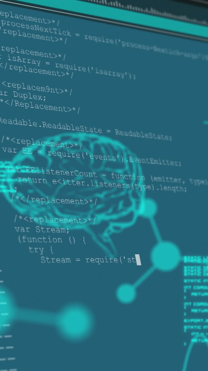 데이터 처리에 대한 두뇌의 애니메이션
