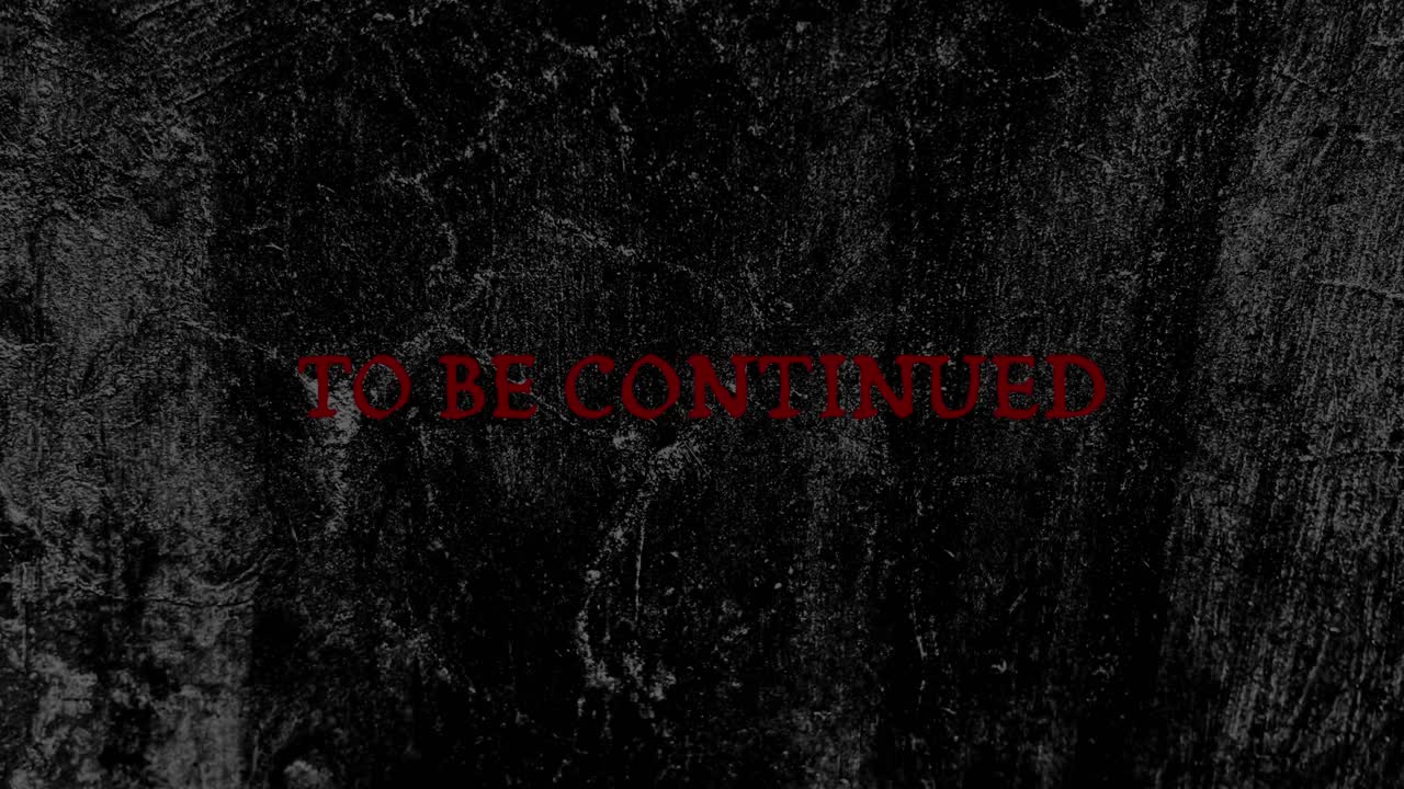 Red To Be Continued Text on Dark Grunge Background