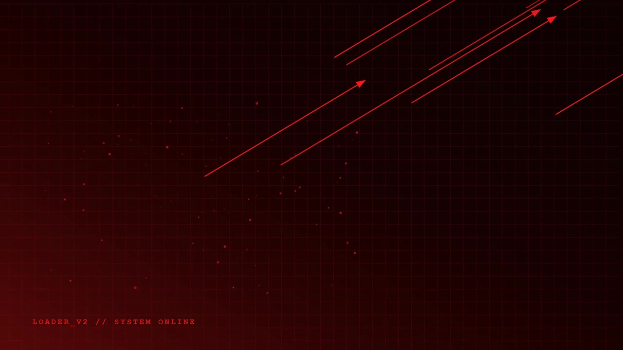 Abstract Digital Background with Red Arrows and Grid Lines