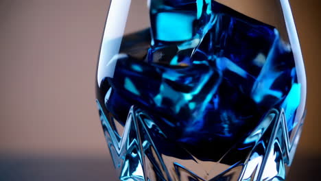 blue cocktail with ice