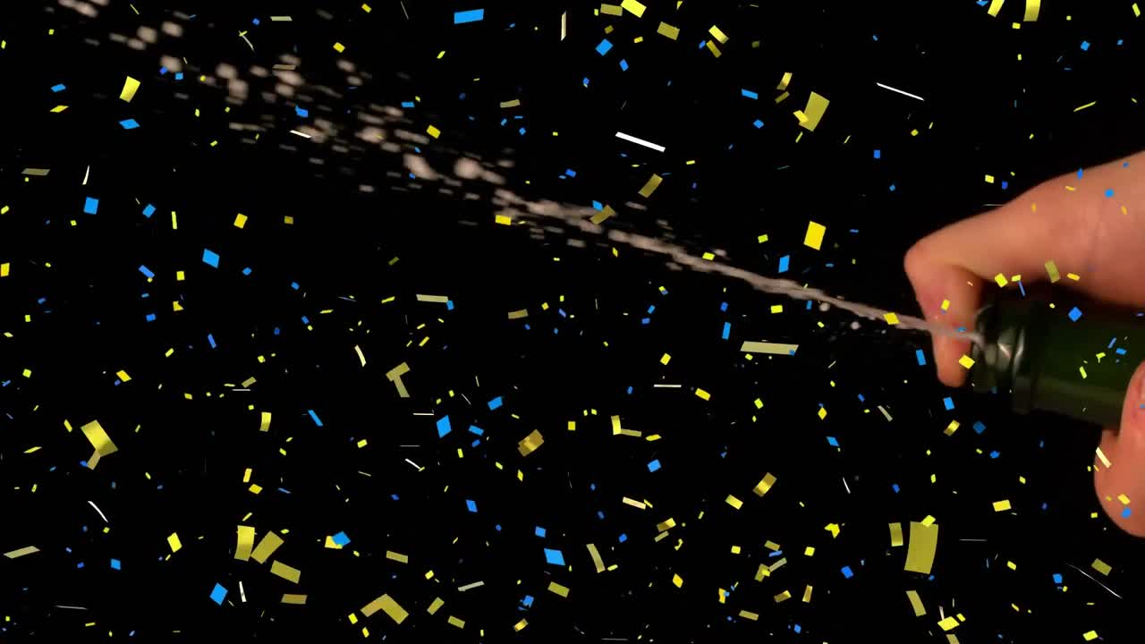 칸페티가 검은 배경에  ⁇ 페인을 뿌리는 사람의 중간 부분에 떨어집니다.