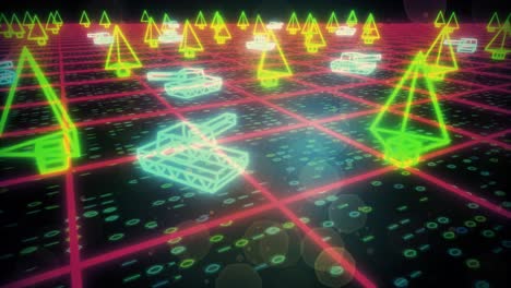 juego retro de los años 80 tanques vhs cinta de video guerra batalla vectorial arcade tron wireframe 4k