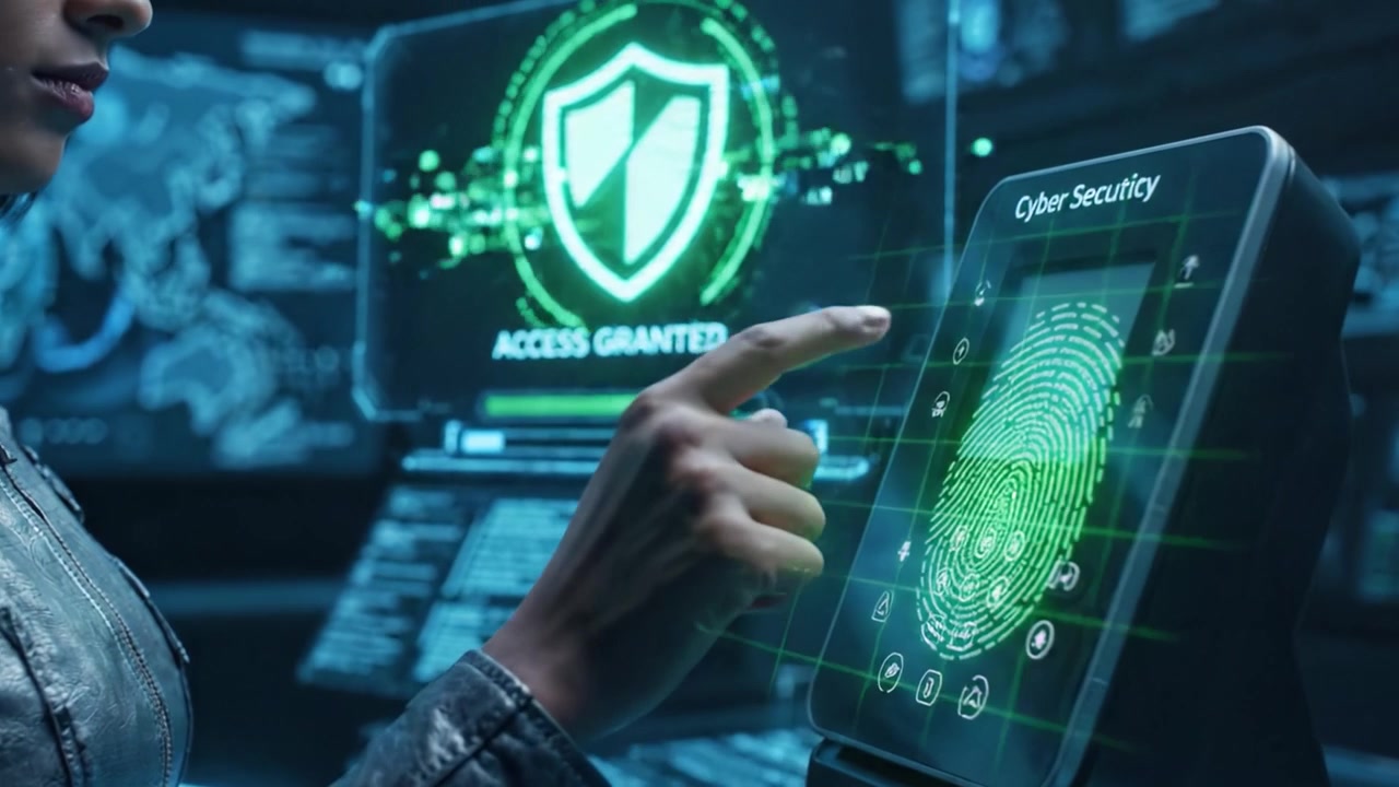 Advanced Cybersecurity Interface in Action: A Professional Overseeing the Establishment of a Secure VPN Tunnel Using Cutting-Edge Technology and Data Visualization.