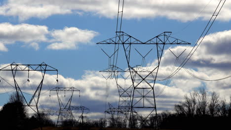 electrical pylons stretch into the distance